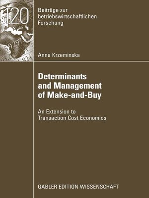 cover image of Determinants and Management of Make-and-Buy